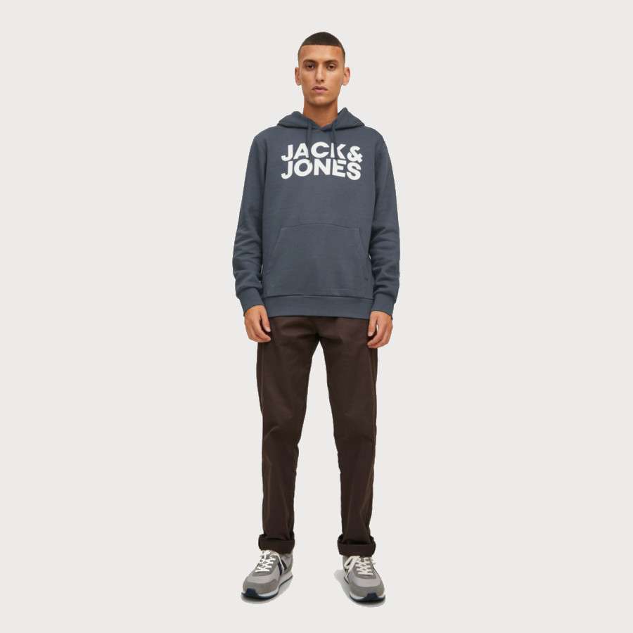 Sudadera Jack Jones Logo Gris Mainland Jeans